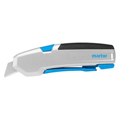 MARTOR Sicherheitsmesser Mit Klingeneinzug und rostfreier Klinge, SECUPRO 625, Profi Cuttermesser, Aluminium, Rechts- & Linkshänder von MARTOR