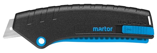 MARTOR Sicherheitsmesser mit Klingeneinzug, SECUNORM MIZAR, Profi Cuttermesser, Leicht, Kunststoff, Rechts- & Linkshänder, Logistik, GS Geprüft von MARTOR