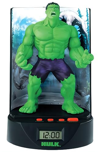 MARUKATSU Hulk Hulk Wecker, Digitalanzeige, LCD-Display, Wecker mit Figur, Hulk Marvel-Figuren, 16 cm (HULK21919) von MARUKATSU
