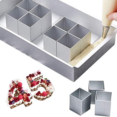 MARUKO Aluminium Backformen Zahlenbackform, Backform Zahlen Groß, Zahlen Kuchen Backform, Zahlenform zum Backen Verstellbar Antihaft für DIY Backen Formen Set,Hochzeit Geburtstag Taufe von MARUKO