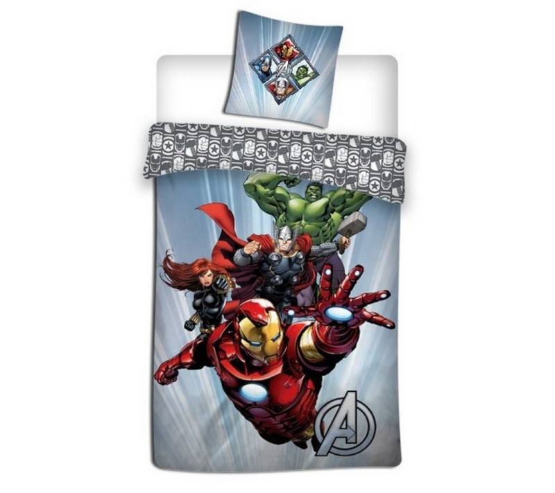 Bettwäsche Marvel Avengers Bettwäsche Set, MARVEL, Mikrofaser, 2 teilig, 135-140x200 cm Deckenbezug, 63x63 cm Kissenbezug von MARVEL
