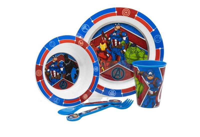 MARVEL Kindergeschirr-Set Marvel Avengers Kinder Geschirr-Set 5 teilig, Kunststoff von MARVEL