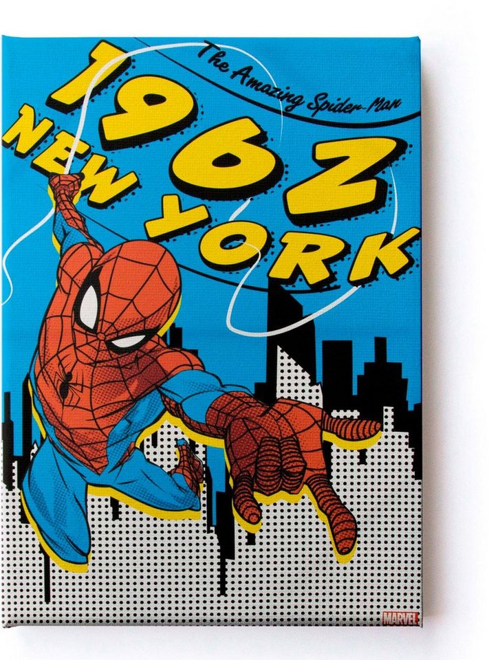MARVEL Leinwandbild Leinwandbild Spiderman New York 50x70xm, (Packung, 1 St) von MARVEL