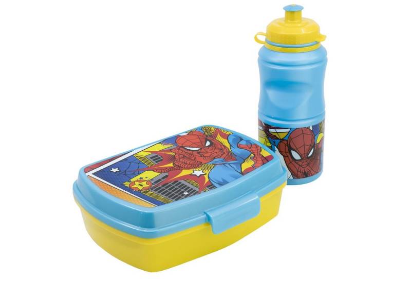 MARVEL Lunchbox Marvel Spiderman 2 teiliges Kinder Jungen Lunch Set, Brotdose - Trinkflasche von MARVEL