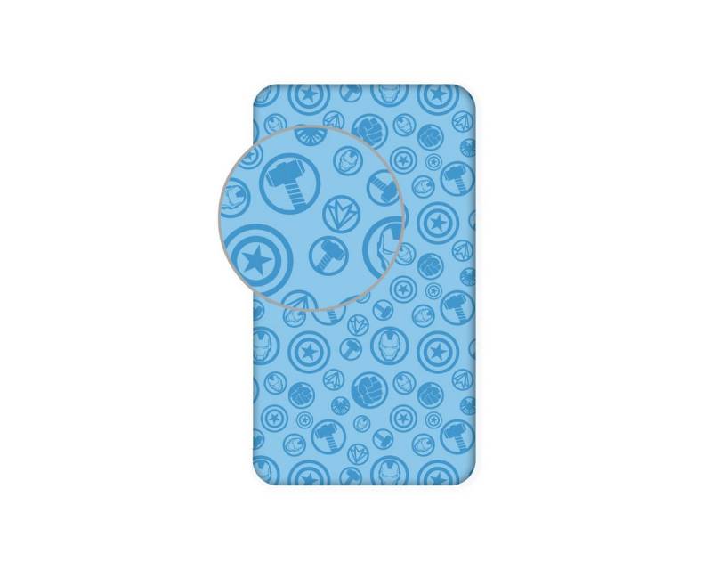 MARVEL Spannbettlaken Avengers Unisex Kinder, Jersey, (1 Stück), Spannbettlaken, Spannlaken, Spannbezug, Matratzenbezug, Bettbezug von MARVEL