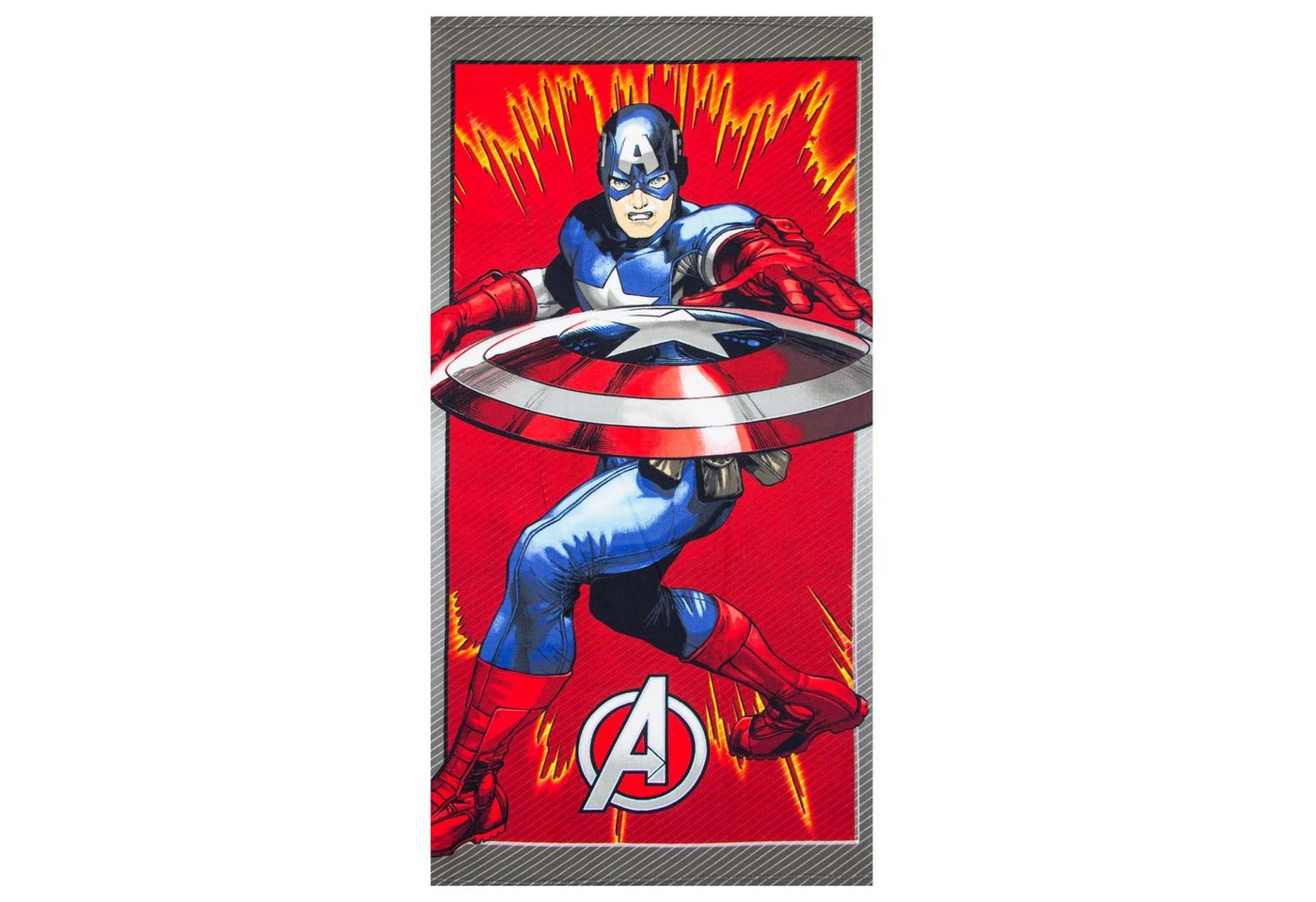 MARVEL Strandtuch Marvel Avengers Captain America Mikrofaser Badetuch 70x140 von MARVEL