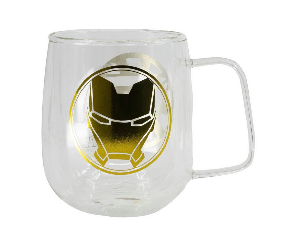 MARVEL Thermotasse Marvel Iron Man doppelwandige Kaffeetasse Glastasse 290 ml, Glas von MARVEL