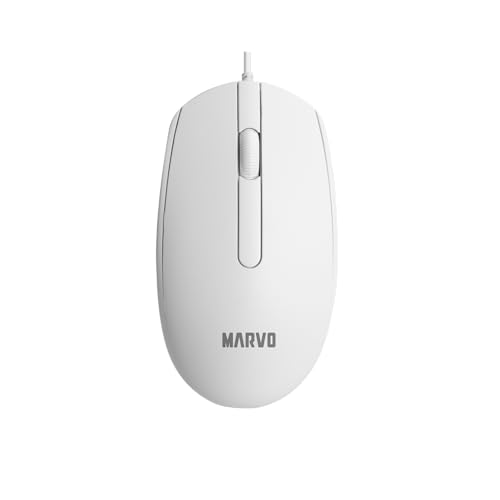 MARVO MS003 WH Kabelgebundene Maus, 1000 DPI, 3 Tasten, Ergonomisch, für Büro und Gaming, Weiß MARVO MS003 WH Kabelgebundene Maus, 1000 DPI, 3 Tasten, Ergonomisch, für Büro und Gaming, Weiß von MARVO