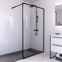 Marwell - City Duschwand - 120 x 200 cm - schwarz - Begehbare Dusche - Walk-In � Duschabtrennung- schwarze Duschwand von MARWELL
