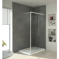 City Duschwand - 120 x 200 cm - silber - Begehbare Dusche - Walk-In � Duschabtrennung- silber Duschwand - Marwell von MARWELL