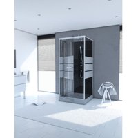 Duschkabine Dusy 90 x 90 x 225 cm - silber - Eckdusche - Komplettdusche - Dusche � Duschabtrennung � Duschwand - silber Dusche- schwarze Dusche von MARWELL