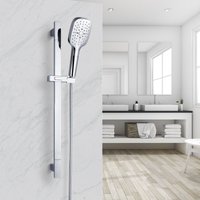 Marwell - Duschsystem Handbrause-Set quattro ii in Chrom - 150x9,3cm - Duschsystem mit stufenlos verstellbarem Stangengleiter von MARWELL
