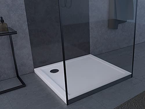MARWELL Duschtasse Duschwanne quadratisch 90 x 90 cm - hochwertige Duschtasse aus Sanitär-Acryl, passend für Duschabtrennungen mit einer Grundfläche von 90 x 90 x 4 cm quadratisch, Weiß, FAC373 von MARWELL
