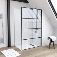 Marwell - Duschwand, schwarz 120 x 195 cm - Begehbare Dusche - Walk-In � Duschabtrennung � Siebdruck von MARWELL