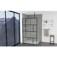Marwell - Duschwand, schwarz 120 x 195 cm - inkl. Deckenhalterung - Begehbare Dusche - Walk-In � Duschabtrennung � Siebdruck von MARWELL