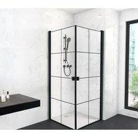 Glasdusche Clean Line 90 x 90 x 200 - schwarz - Eckdusche - Duschkabine - Dusche � Duschabtrennung - Duschwand � schwarze Dusche - Marwell von MARWELL