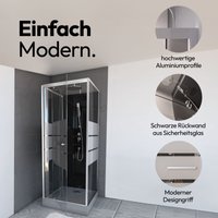 Dusche Komplett MARWELL Komplettdusche Fertigdusche Dusy 70 x 70 x 225 cm - komplett Set inkl. Duschwanne und Armatur - Runddusche mit Fronteinstieg von AURLANE