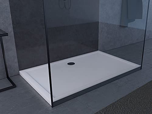 MARWELL Duschtasse Duschwanne 140 x 90 cm - Hochwertige Duschtasse aus Sanitär-Acryl, passend für Duschabtrennungen mit einer Grundfläche von 140 x 90 x 4 cm rechteckig, weiß, FAC371 von MARWELL