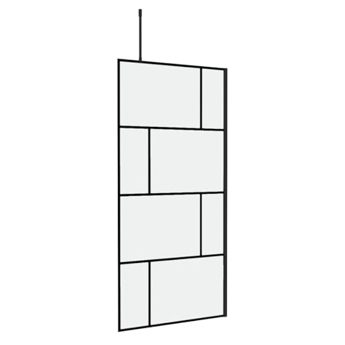 MARWELL Duschwand in modernem Design 90 x 195 cm - Glasdusche mit matt schwarzen Wandprofil - Einscheibensicherheitsglas für höchste Sicherheit - Montage auf Duschwanne oder Fliese von MARWELL