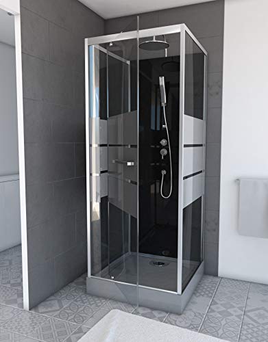 MARWELL Komplettdusche Fertigdusche Dusy 70 x 70 x 225 cm – Dusche mit Fronteinstieg – Duschkabine mit hochwertigen Aluminiumprofilen - Einstiegshöhe 16 cm von MARWELL