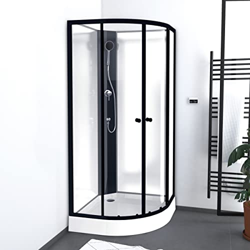 MARWELL Komplettdusche Fertigdusche Factory 85 x 85 x 200 cm - Dusche im komplett Set inkl. Duschwanne und Armatur - Runddusche mit Fronteinstieg von MARWELL