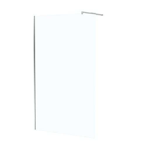 MARWELL WALK IN Duschwand 120 x 195 cm - Duschabtrennung mit barrierefreien Einstieg - 5mm starkes Einscheibensicherheitsglas - inklusive Halterungsstange - Glasdusche aus transparentem Glas von MARWELL