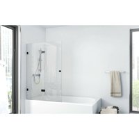 Marwell - Badewannenfaltwand gallery 100 x 140 cm � matt schwarz - 2-teilig faltbar - Badewannenaufsatz � Duschtrennwand � Duschabtrennung f�r von MARWELL
