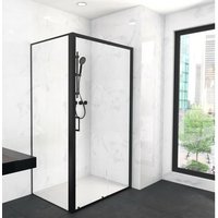 Marwell Glasdusche City 80 x 120 x 200 cm - schwarz - Eckdusche - Duschkabine - Dusche � Duschabtrennung - Duschwand � schwarze Dusche von MARWELL