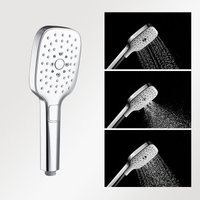 Marwell - Silver Quattro Handbrause - 3 Strahlarten per Klick wechselbar - Antikalknoppen - Selbstreinigungsfunktion von MARWELL