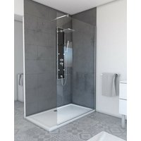 Marwell - plano Duschwand - 120 x 200 cm - chrom - Begehbare Dusche - Walk-In – Duschabtrennung von MARWELL