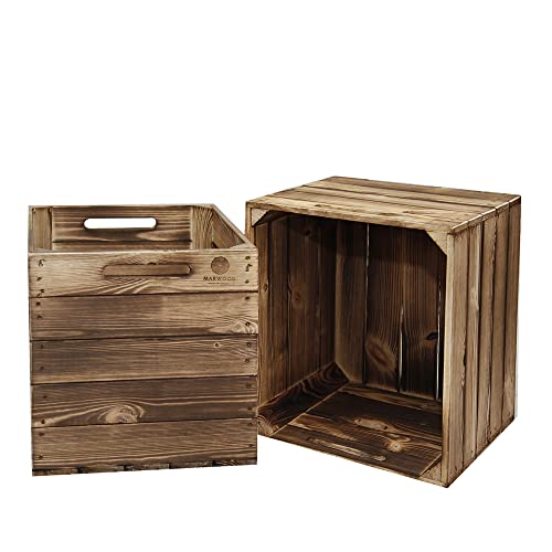 MARWOOD PREMIUM QUALITY 2x Kallax Box Kalaxregal Boxen Aufbewahrungsbox Kallax Einsatz aus Holz I Kiste Box für Kallax Regal I Kallax Einsätze I Obstkiste| Holzkasten| DERBY von MARWOOD PREMIUM QUALITY