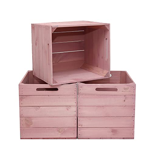 MARWOOD PREMIUM QUALITY 3x Kallax Box Kalaxregal Boxen Aufbewahrungsbox Kallax Einsatz aus Holz I Kiste Box für Kallax Regal I Kallax Einsätze I Obstkiste| Holzkasten| BANKOK von MARWOOD PREMIUM QUALITY