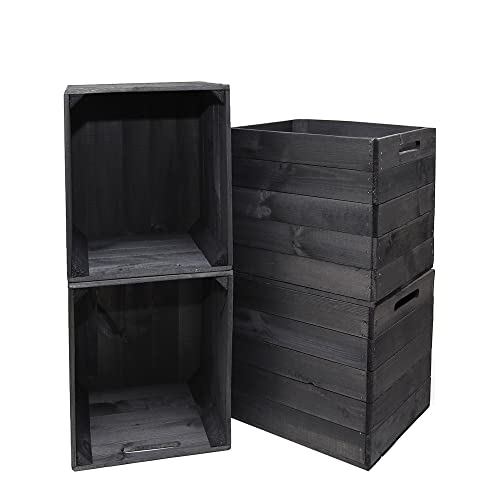 MARWOOD 4x Kallax Box Kalaxregal Boxen Aufbewahrungsbox Kallax Einsatz aus Holz I Kiste Box für Kallax Regal I Kallax Einsätze I Obstkiste| Holzkasten| SEUL von MARWOOD PREMIUM QUALITY