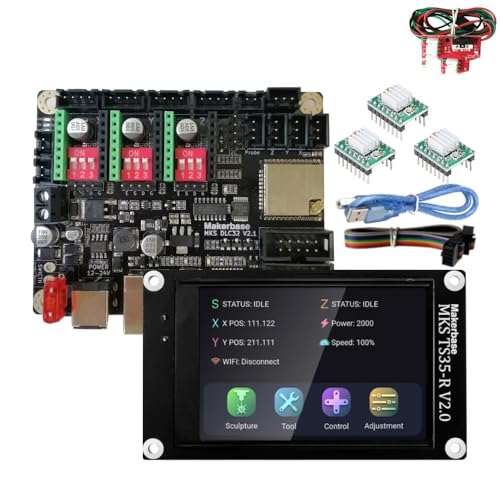 Twoeagles MKS DLC32 v2 32bits GRBL Offline Wifi Controller TS35-R LCD Display CNC3018 MAX PRO Upgrade Kits für CNC Lasergraviermaschine (MKS DLC32 TS35-Set7) von MARYS ELLEAY