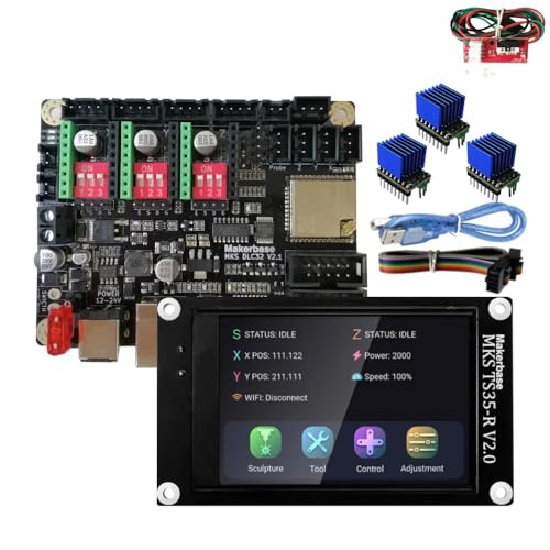 Twoeagles MKS DLC32 v2 32bits GRBL Offline Wifi Controller TS35-R LCD Display CNC3018 MAX PRO Upgrade Kits für CNC Lasergraviermaschine (MKS DLC32 TS35-Set8) von MARYS ELLEAY