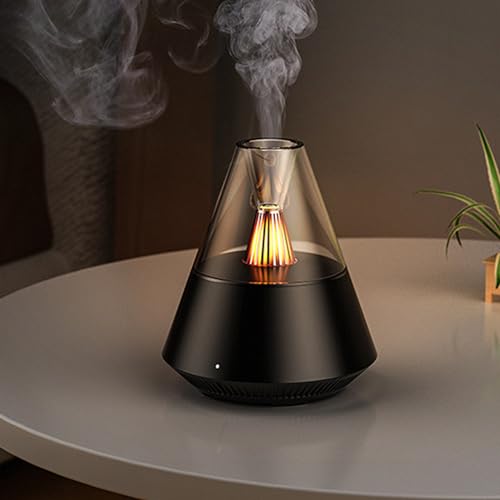 MARZIUS Aroma Diffusor für ätherische Öle, tragbarer Luftbefeuchter mit kühlem Nebel und warmem Lichteffekt, Fernbedienung, 150ml Fassungsvermögen, für Schlafzimmer, Büro, Wohnzimmer, Yoga (Schwarz) von MARZIUS