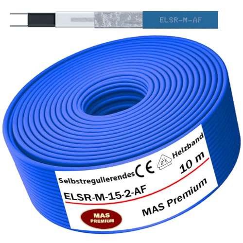 Heizkabel Rohrbegleitheizung Selbstregulierendes Heizband ELTHERM ELSR-M-15-2-AF 5–100m Wärmekabel Wasserleitung Dachrinnenheizung Frostschutzkabel bis 65°C 230V (10m) von MAS Premium