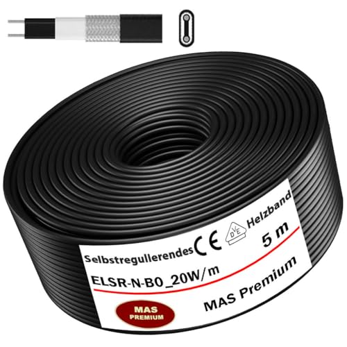 Heizkabel Selbstregulierendes Heizband ELTHERM ELSR-N-BO 20W/M AT 5–100m Rohrheizung Begleitheizung Wasserleitung Dachrinnenheizung Frostschutzkabel 10°- 80°C (5m) von MAS Premium