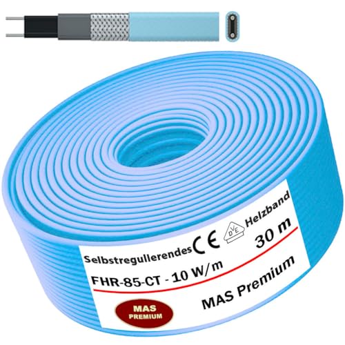 Heizkabel Selbstregulierendes Heizband HEAT Regular-85-CT Selfregulating Heating Cable 10w/m 5–100m Rohrheizung Begleitheizung Wasserleitung Dachrinnenheizung Frostschutzkabel 10°- 85°C (30m) von MAS Premium