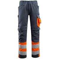 MASCOT® unisex Warnschutzhose Leeds schwarzblau, orange Größe 24 von MASCOT®