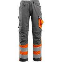 MASCOT® unisex Warnschutzhose Leeds dunkelanthrazit, orange Größe 48 von MASCOT®