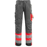MASCOT® unisex Warnschutzhose Leeds dunkelanthrazit, rot Größe 27 von MASCOT®