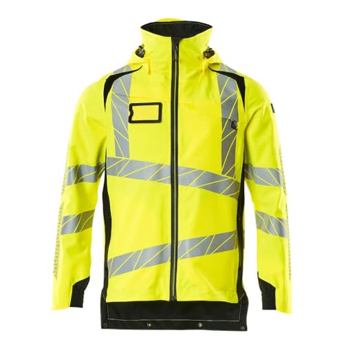 Mascot 19001-449-1709 Accelerate Safe Atmungsaktiv Hard Shell Jacke, wind- und wasserdicht, Zweifarbig, Hi-Vis Gelb/Schwarz, 2XL Größe von MASCOT
