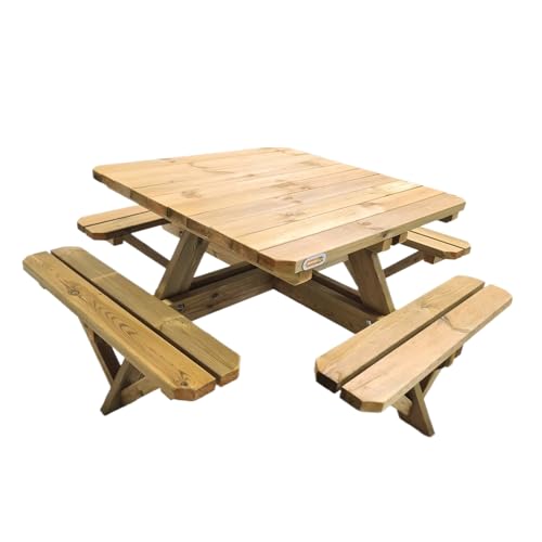 MASGAMES Persic Kinder-Picknicktisch | Quadratische Form | Autoklav-behandeltes Holz IV | zugelassen | für den Außenbereich MASGAMES Persic Kinder-Picknicktisch | Quadratische Form | Autoklav-behandeltes Holz IV | zugelassen | für den Außenbereich von MASGAMES