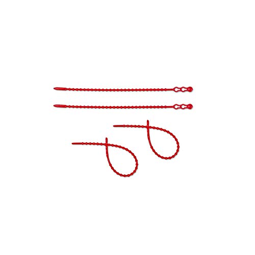 MASHPAPER 100er Pack Wiederverwendbare Rote Kabelbinder - 180mm Blitzbinder Rasterschlaufen, Robust & Vielseitig von MASHPAPER