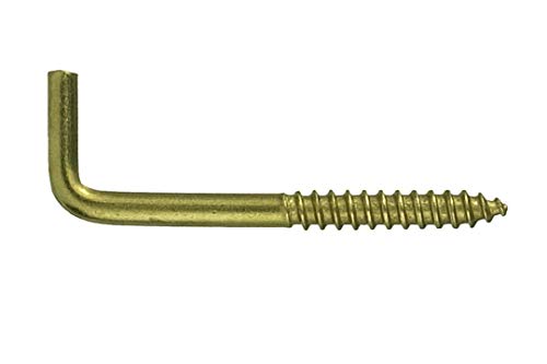 Masidef Cancane Messing in L-Form Schraube Haken für Holz 9-teiliges Set, 2,3 mm x 25 mm, Größe von MASIDEF MEMBER OF THE WüRTH GROUP