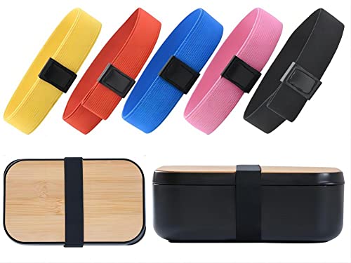 5pcs Lunch Box Fixed Strap Box Bento Strap Bento Box Band Lunch Container Wrap Band Double Layer Strap Travel von MASINIES