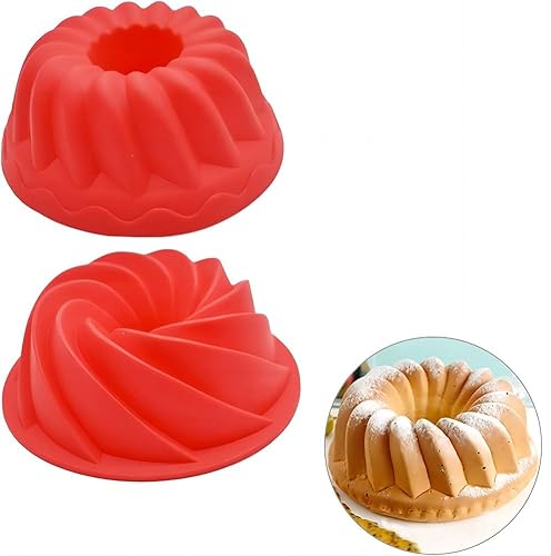 MASINIES 2 Stück Silikon geriffelte Kuchenformen, Spiralkuchenform Antihaft-Backform Kuchenform Kastenform für Donut Muffin Pudding Backen von MASINIES
