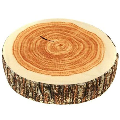 MASINIES Baumstamm-Holzkissen, Naturholzkissen, weiches Stuhlkissen, kreative runde Holzmaserung, Stumpfform, dekorative Kissen (#1) von MASINIES