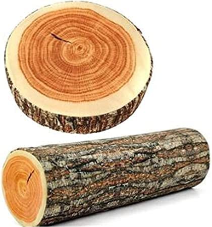 MASINIES Baumstamm-Holzkissen, Naturholzkissen, weiches Stuhlkissen, kreatives rundes Holz, Stumpfform, dekorative Kissen (#3) von MASINIES